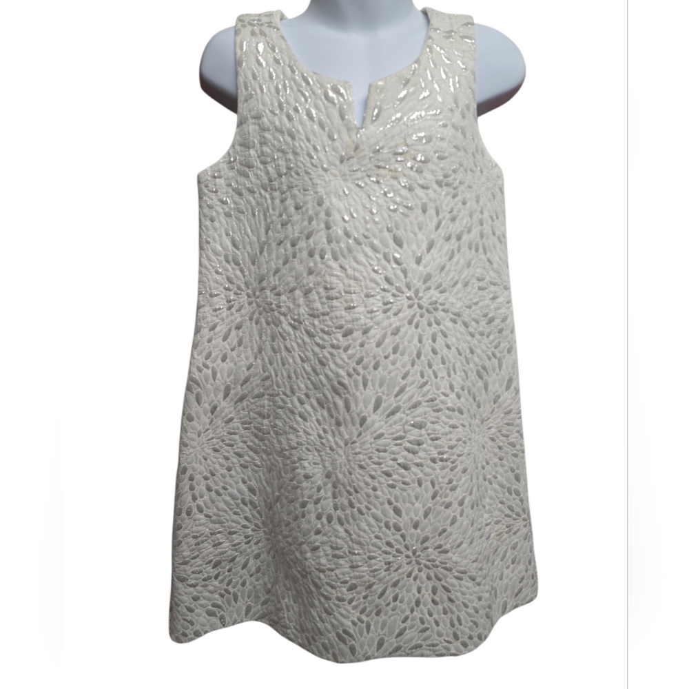 Gap Kids Girls Jacquard Silver Metallic  Sleeveless Dress